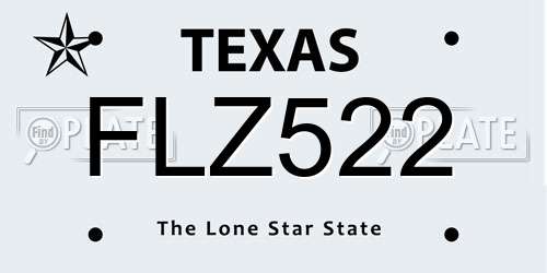 FLZ522 Texas License Plate