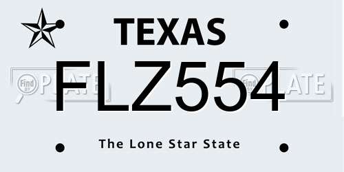 FLZ554 Texas License Plate