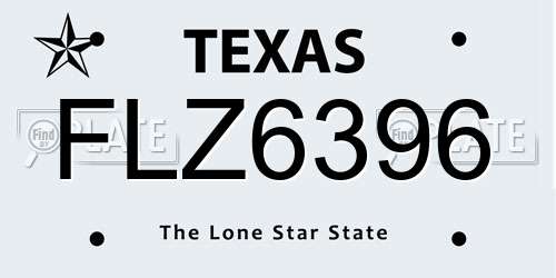 FLZ6396 Texas License Plate