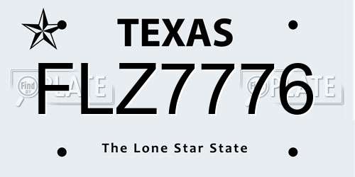 FLZ7776 Texas License Plate