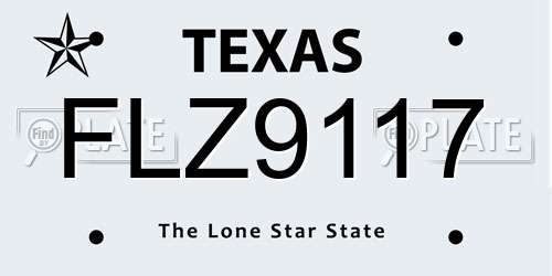FLZ9117 Texas License Plate