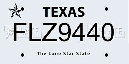 FLZ9440 Texas License Plate