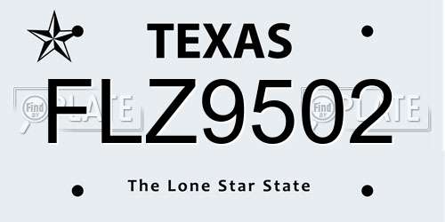 FLZ9502 Texas License Plate