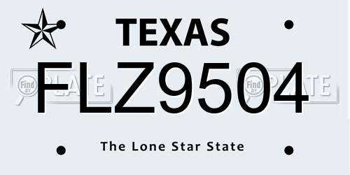 FLZ9504 Texas License Plate