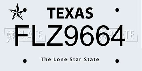 FLZ9664 Texas License Plate