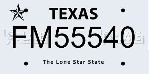 FM55540 Texas License Plate