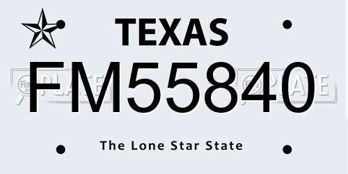 FM55840 Texas License Plate