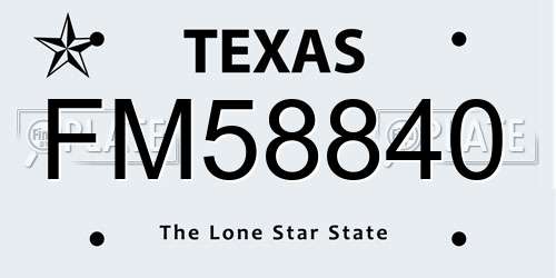 FM58840 Texas License Plate