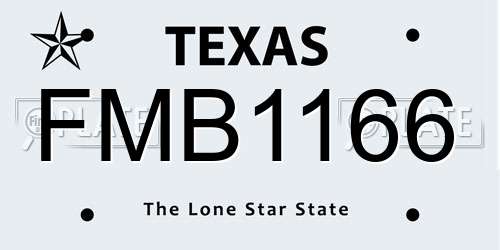FMB1166 Texas License Plate