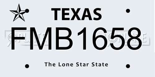 FMB1658 Texas License Plate
