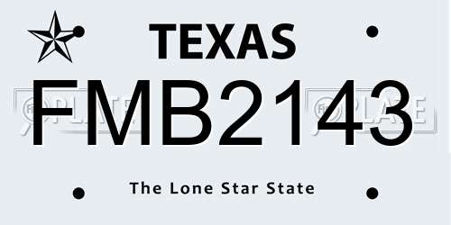 FMB2143 Texas License Plate