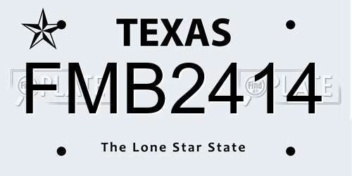FMB2414 Texas License Plate