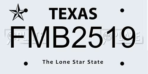FMB2519 Texas License Plate