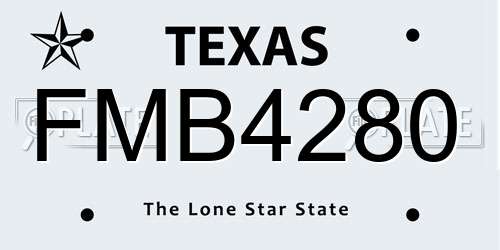 FMB4280 Texas License Plate