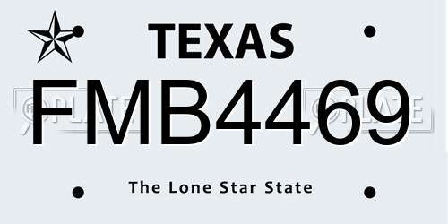 FMB4469 Texas License Plate