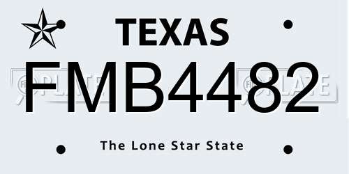 FMB4482 Texas License Plate