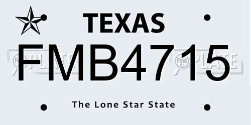 FMB4715 Texas License Plate