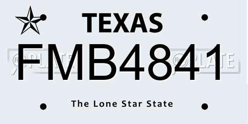 FMB4841 Texas License Plate
