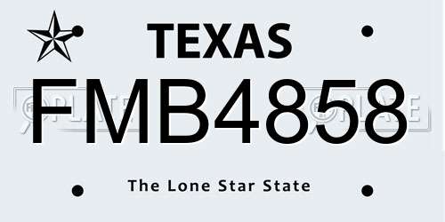 FMB4858 Texas License Plate