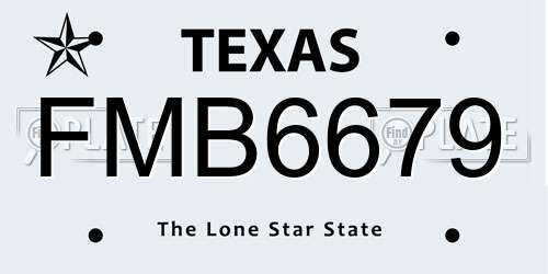 FMB6679 Texas License Plate