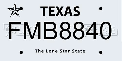 FMB8840 Texas License Plate
