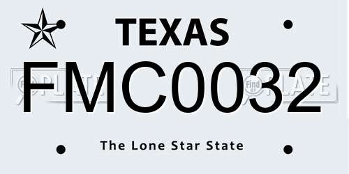 FMC0032 Texas License Plate