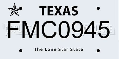 FMC0945 Texas License Plate