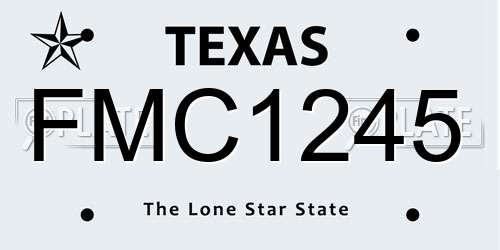 FMC1245 Texas License Plate