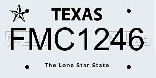 FMC1246 Texas License Plate