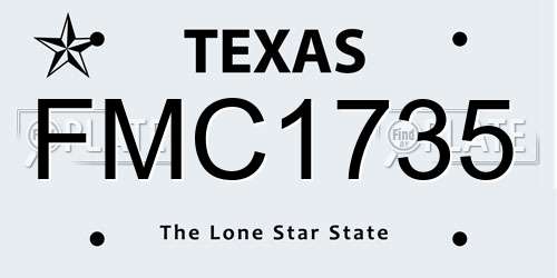 FMC1735 Texas License Plate