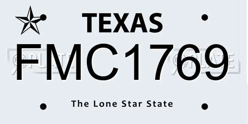 FMC1769 Texas License Plate