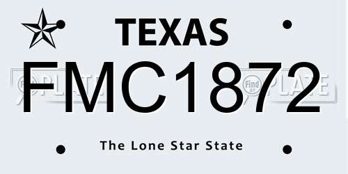 FMC1872 Texas License Plate