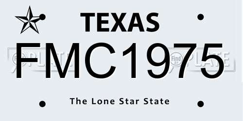 FMC1975 Texas License Plate
