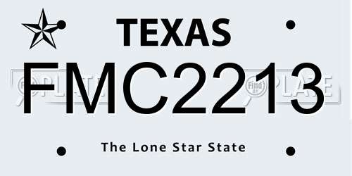 FMC2213 Texas License Plate