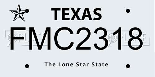 FMC2318 Texas License Plate