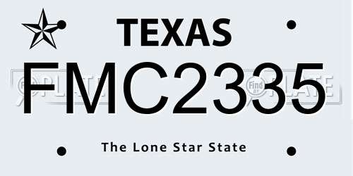 FMC2335 Texas License Plate