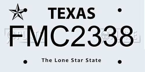 FMC2338 Texas License Plate