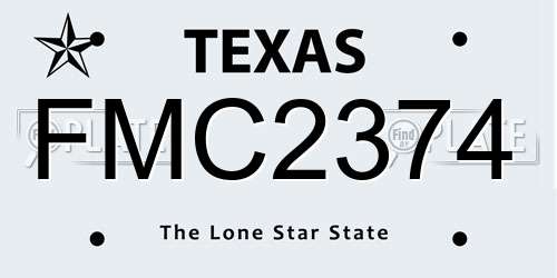 FMC2374 Texas License Plate
