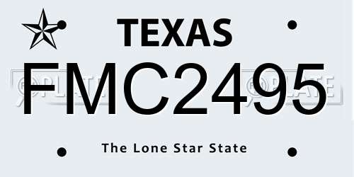 FMC2495 Texas License Plate