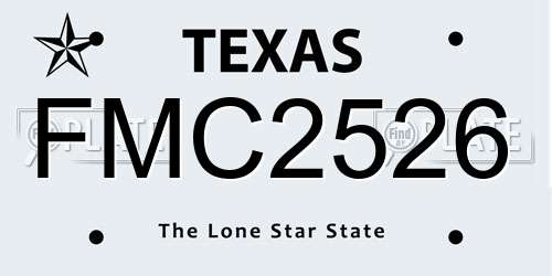 FMC2526 Texas License Plate