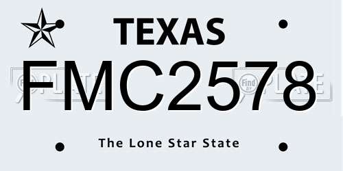 FMC2578 Texas License Plate