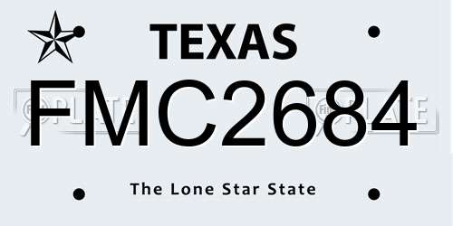 FMC2684 Texas License Plate