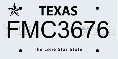 FMC3676 Texas License Plate