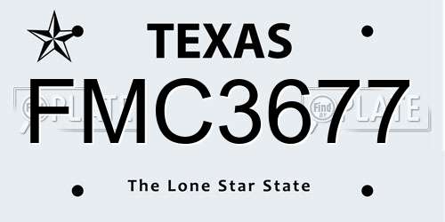 FMC3677 Texas License Plate