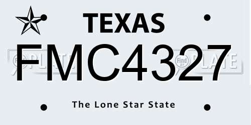 FMC4327 Texas License Plate