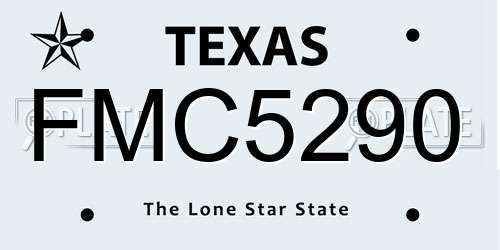 FMC5290 Texas License Plate