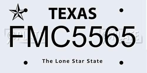 FMC5565 Texas License Plate