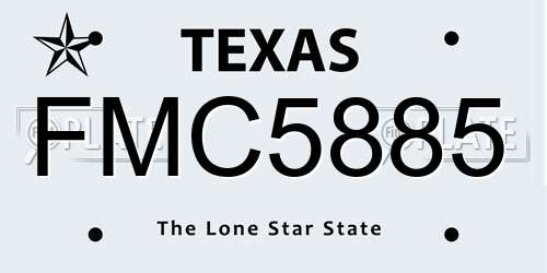 FMC5885 Texas License Plate