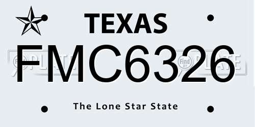 FMC6326 Texas License Plate