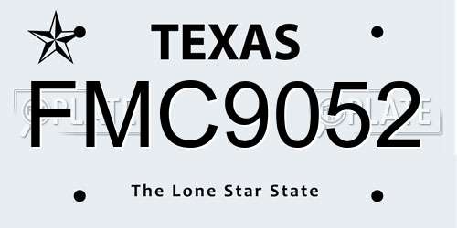 FMC9052 Texas License Plate
